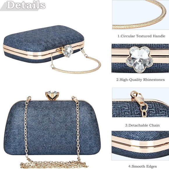 Compact Evening Clutch for Women - Perfect for Parties and Weddings - Picture 4 of 6